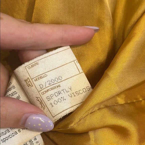 Vintage Italian brand mustard brown hooded zippedsoft suede leather jacket